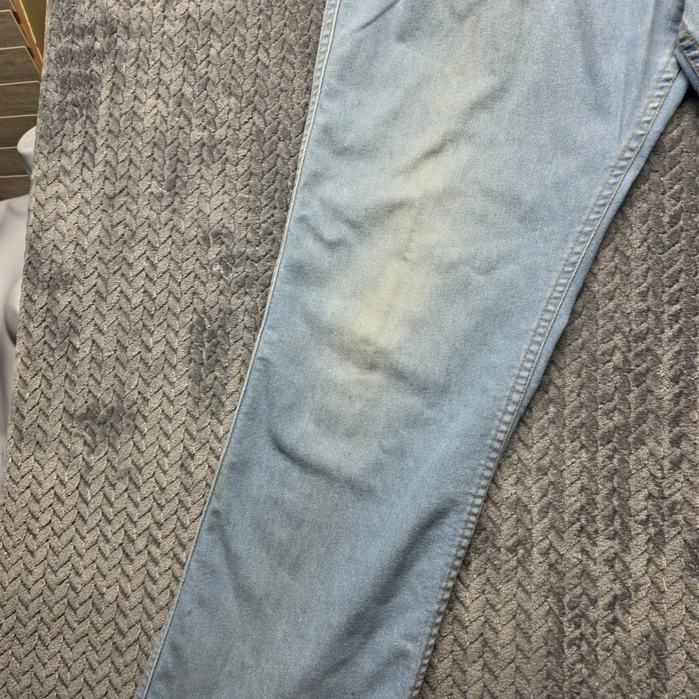 VTG Levis Jeans Mens 38x29 Brown‎ Label Cowboy Light Blue Straight Boot Leg READ